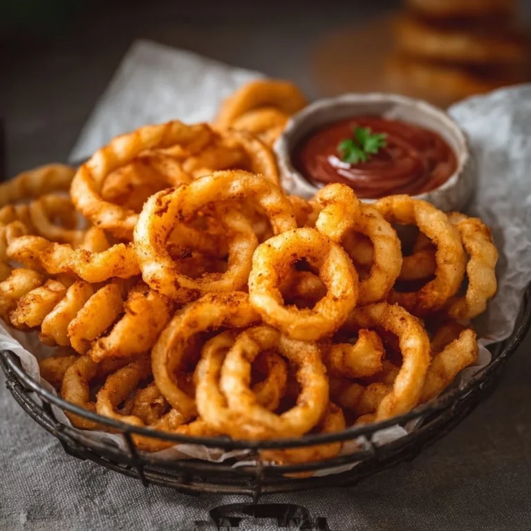Crispy air fryer curly fries served in a bowl