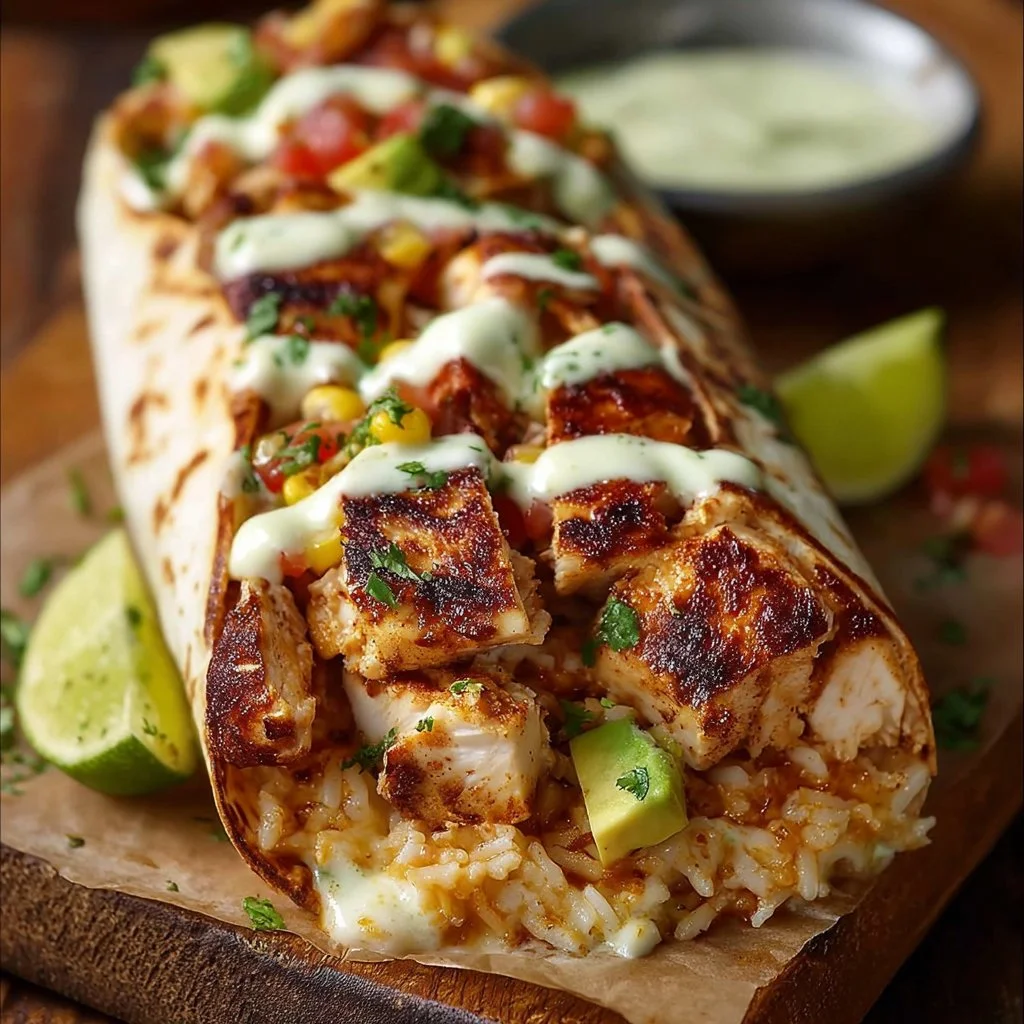 Easy Chipotle Ranch Grilled Chicken Burrito
