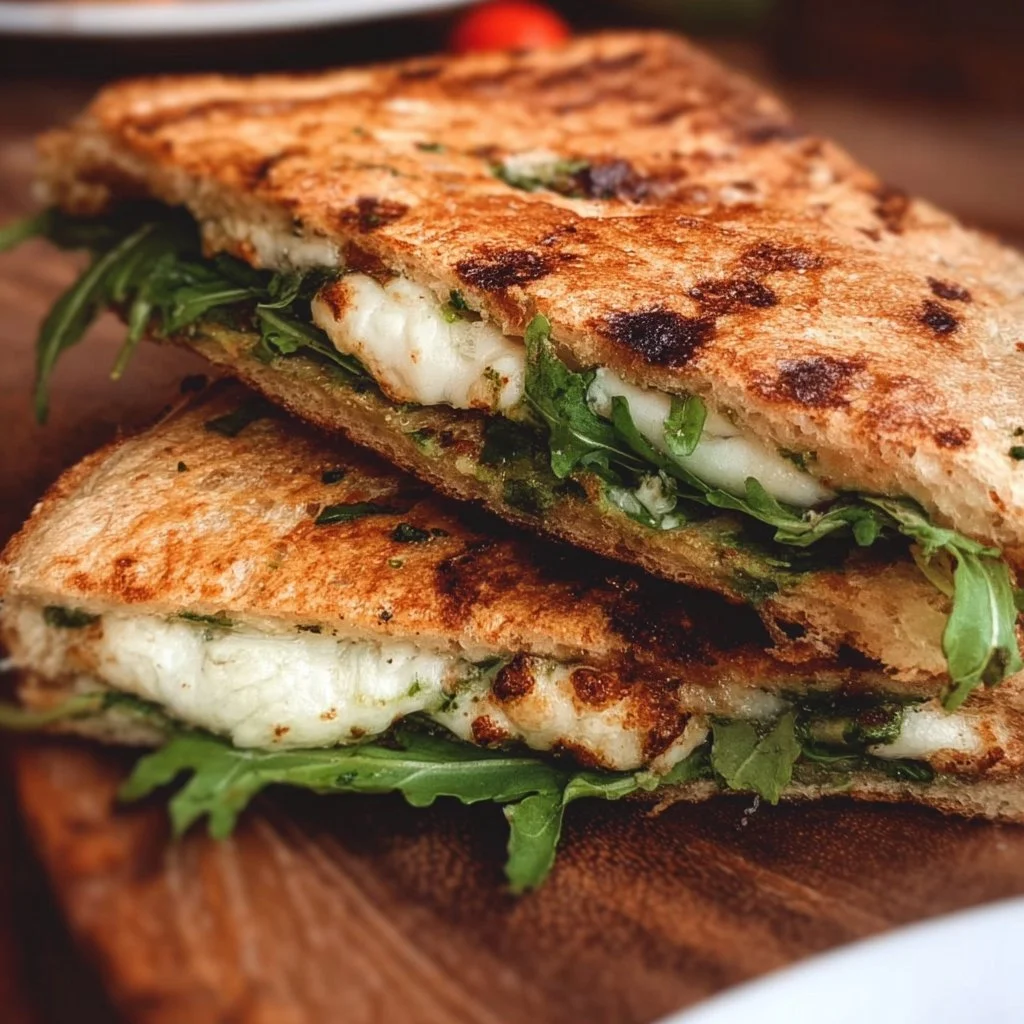 Grilled Mozzarella & Arugula Pizza Sandwich