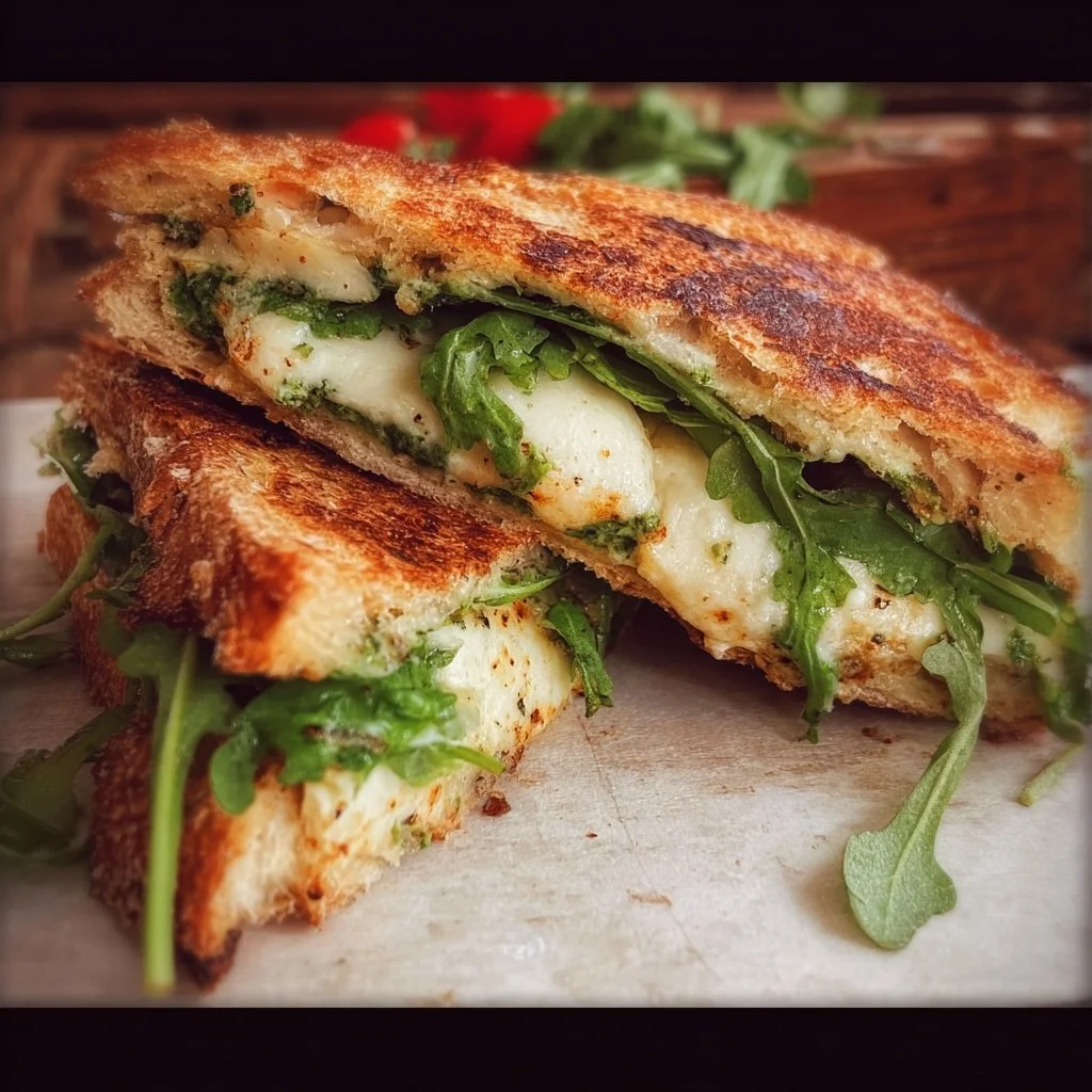 Grilled Mozzarella & Arugula Pizza Sandwich