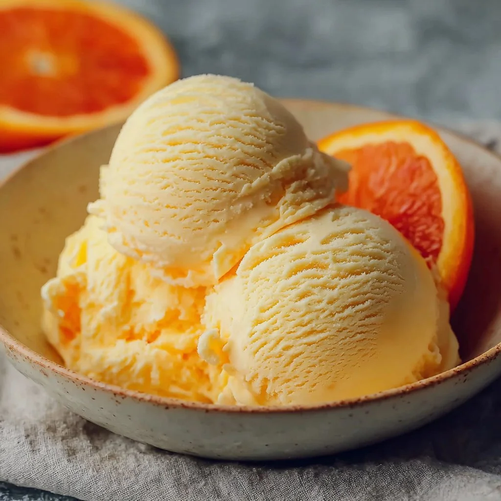 Homemade Orange Ice Cream