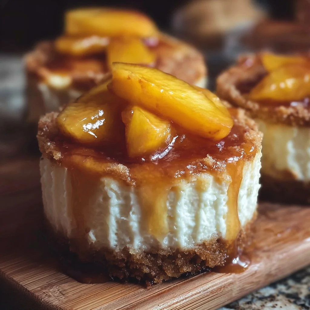 Peach Cobbler Cheesecakes 6 Peach Cobbler Cheesecakes